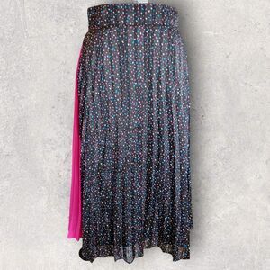 Coach Mix Pleated Midi Skirt Size 2 Black Pink New With Tags NWT